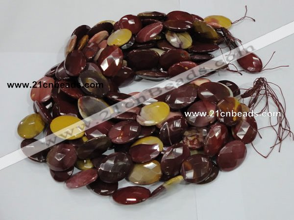 CMK28 15.5 inches 30*40mm faceted oval mookaite beads wholesale