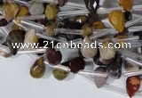 CMK288 Top-drilled 6*9mm faceted teardrop mookaite gemstone beads