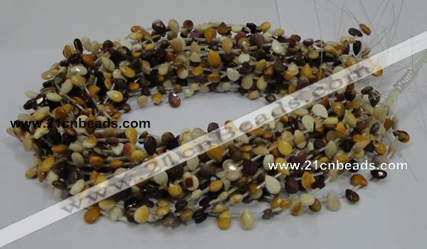 CMK29 15.5 inches 6*10mm faceted flat teardrop mookaite beads