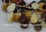 CMK30 15.5 inches 10*14mm faceted flat teardrop mookaite beads