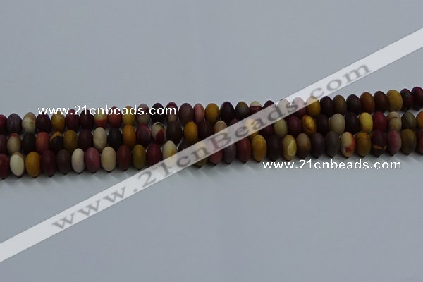 CMK302 15.5 inches 6*10mm rondelle matte mookaite beads wholesale