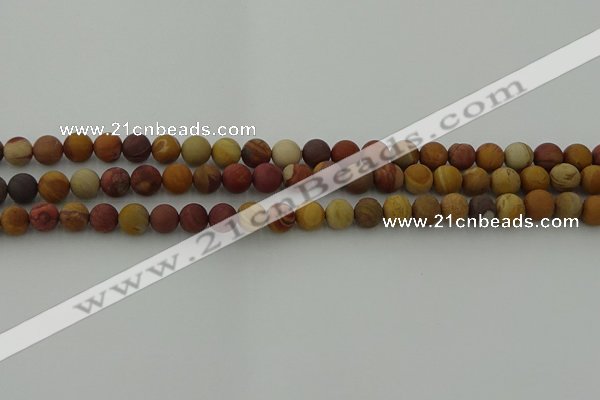 CMK310 15.5 inches 4mm round matte sunset mookaite beads