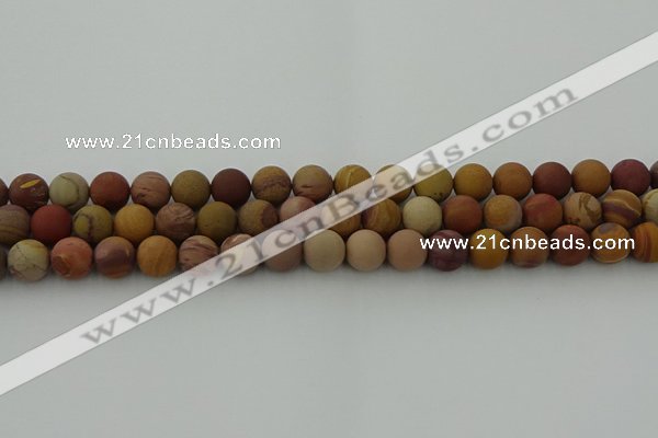 CMK312 15.5 inches 8mm round matte sunset mookaite beads