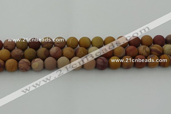 CMK314 15.5 inches 12mm round matte sunset mookaite beads