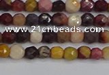 CMK316 15.5 inches 4mm faceted round mookaite gemstone beads