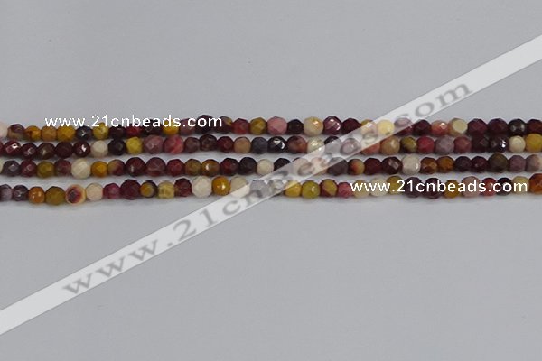 CMK316 15.5 inches 4mm faceted round mookaite gemstone beads