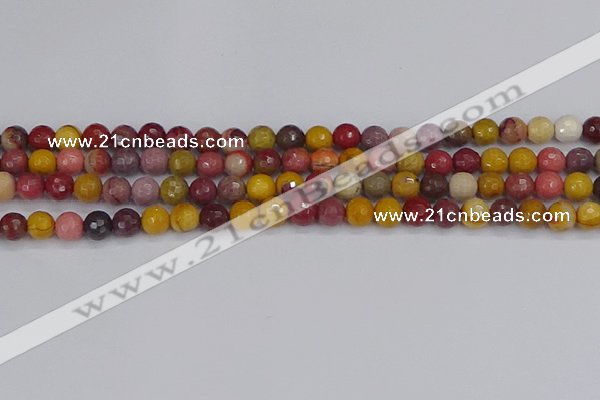 CMK317 15.5 inches 6mm faceted round mookaite gemstone beads