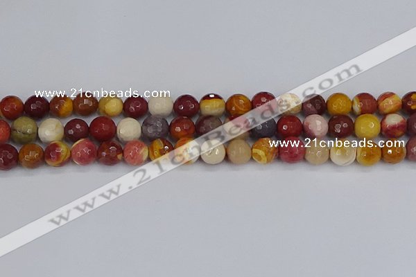 CMK318 15.5 inches 8mm faceted round mookaite gemstone beads