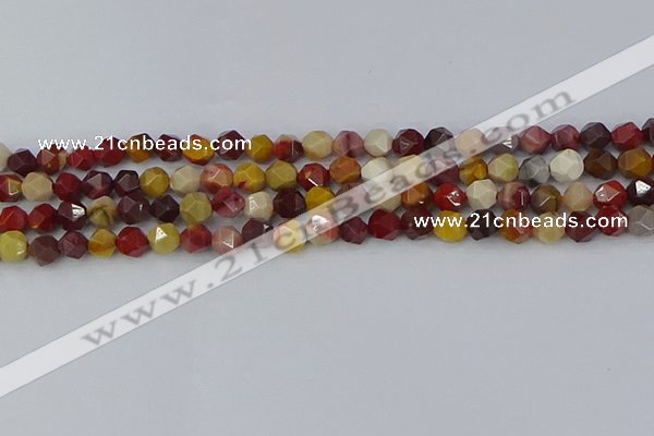 CMK324 15.5 inches 6mm faceted nuggets mookaite gemstone beads