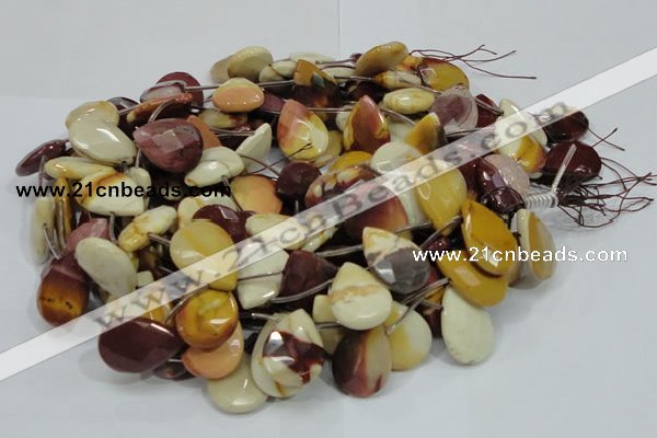 CMK33 15.5 inches 18*25mm faceted flat teardrop mookaite beads