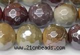 CMK357 15 inches 10mm faceted round AB-color mookaite beads