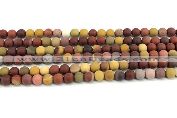 CMK376 15 inches 4mm round matte mookaite beads
