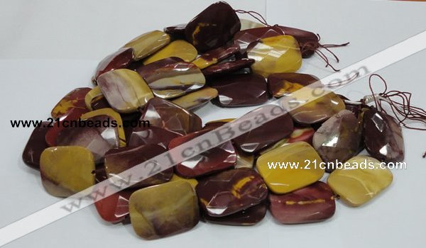 CMK39 15.5 inches 30*40mm faceted rectangle mookaite beads wholesale