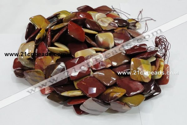 CMK43 15.5 inches 30*30mm faceted square mookaite beads wholesale