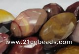 CMK47 15.5 inches 18*30mm faceted rice mookaite beads wholesale