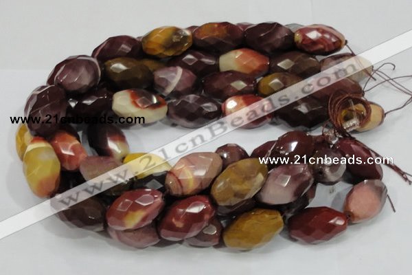 CMK47 15.5 inches 18*30mm faceted rice mookaite beads wholesale