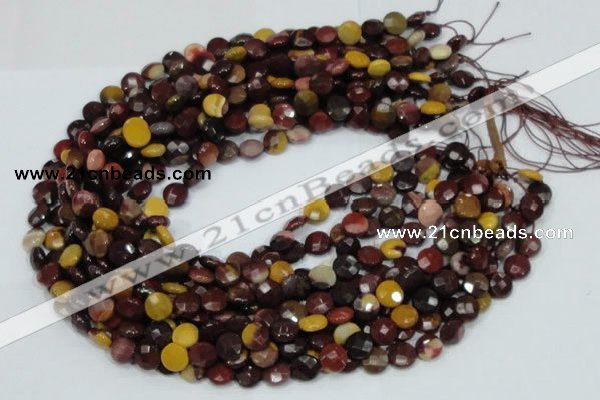 CMK51 15.5 inches 10mm faceted coin mookaite beads wholesale