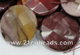 CMK54 15.5 inches 30mm faceted coin mookaite beads wholesale