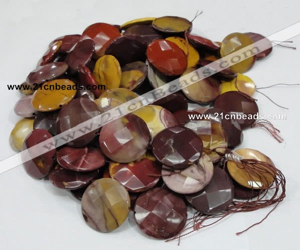 CMK55 15.5 inches 40mm faceted coin mookaite beads wholesale