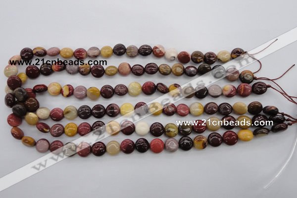 CMK85 15.5 inches 10mm flat round mookaite beads wholesale