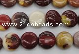 CMK86 15.5 inches 12mm flat round mookaite beads wholesale