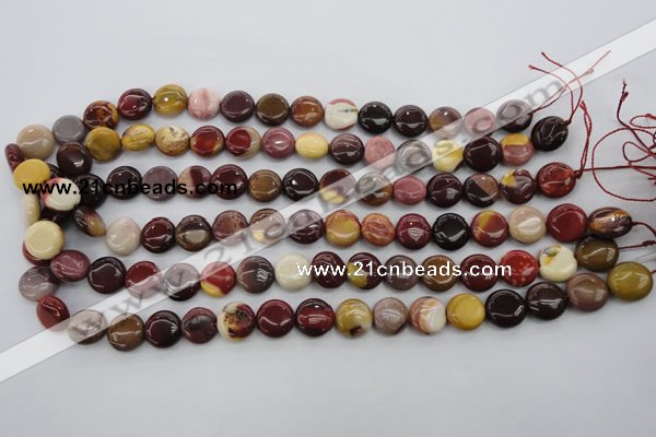 CMK86 15.5 inches 12mm flat round mookaite beads wholesale