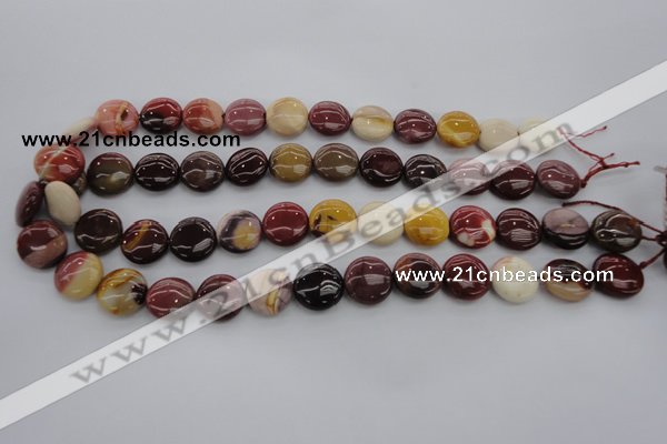 CMK87 15.5 inches 15mm flat round mookaite beads wholesale