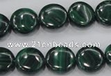 CMN101 15.5 inches 16mm flat round natural malachite beads wholesale