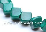 CMN11 A grade 4*4mm cubic natural malachite beads wholesale