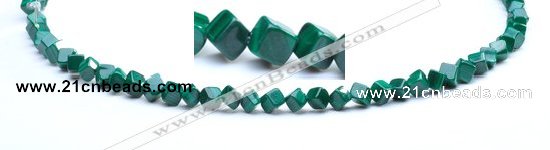 CMN11 A grade 4*4mm cubic natural malachite beads wholesale