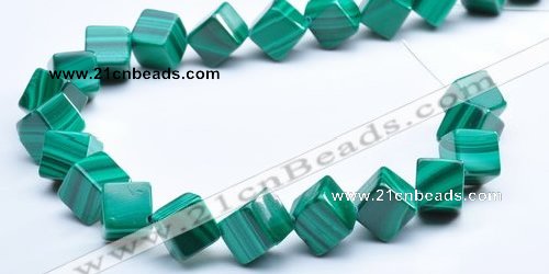 CMN14 A grade cubic 8*8mm natural malachite beads Wholesale