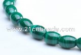 CMN21 4*6mm rice A grade natural malachite beads wholesale