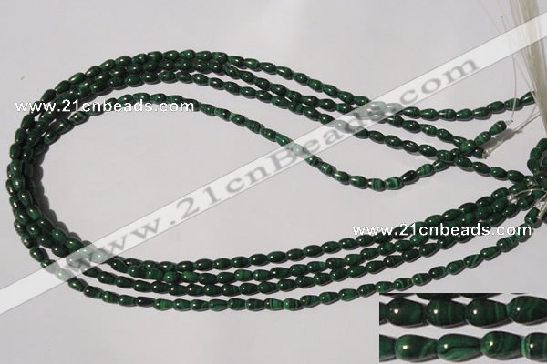 CMN215 15.5 inches 4*6mm teardrop natural malachite beads wholesale