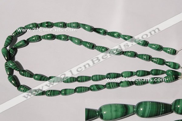 CMN220 15.5 inches 7*15mm teardrop natural malachite beads wholesale