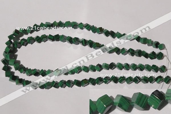 CMN247 15.5 inches 8*8mm cube natural malachite beads wholesale