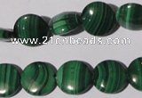 CMN253 15.5 inches 12mm flat round natural malachite beads wholesale