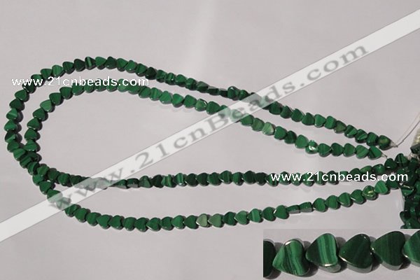 CMN260 15.5 inches 6*6mm heart natural malachite beads wholesale