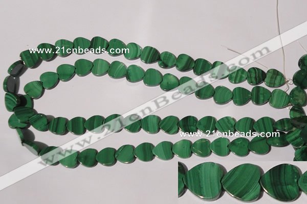 CMN263 15.5 inches 12*12mm heart natural malachite beads wholesale