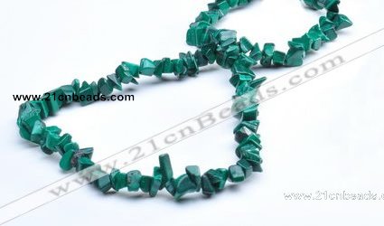 CMN27 34 inches freeform shape natural malachite chips beads