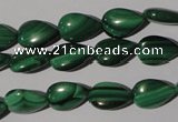 CMN281 15.5 inches 8*12mm flat teardrop natural malachite beads