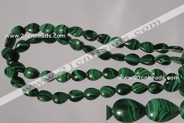 CMN283 15.5 inches 12*16mm flat teardrop natural malachite beads