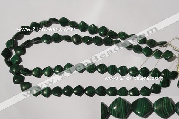 CMN290 15.5 inches 12*12mm trapezoid natural malachite beads