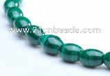 CMN31 6*9mm rice A grade natural malachite beads wholesale