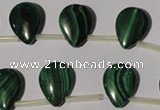 CMN323 Top-drilled 13*18mm flat teardrop natural malachite beads