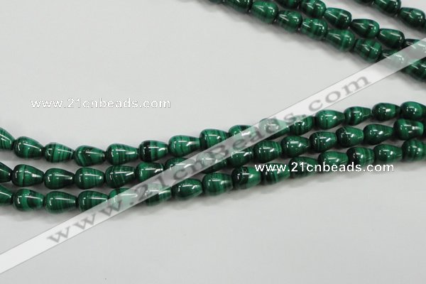 CMN414 15.5 inches 5*7mm teardrop natural malachite beads wholesale