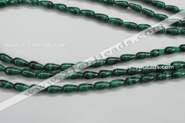 CMN415 15.5 inches 5*9mm teardrop natural malachite beads wholesale