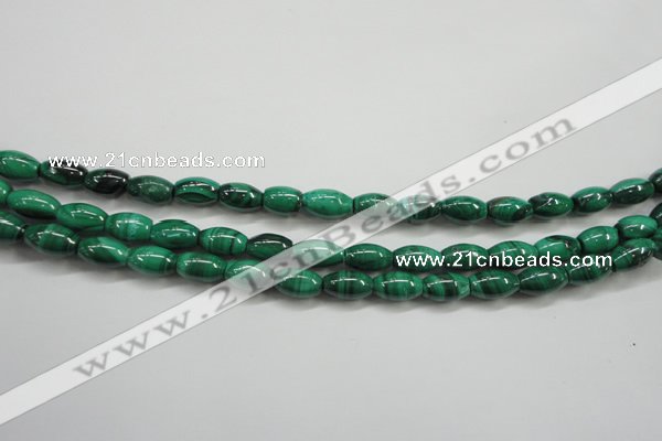 CMN418 15.5 inches 4*6mm rice natural malachite beads wholesale