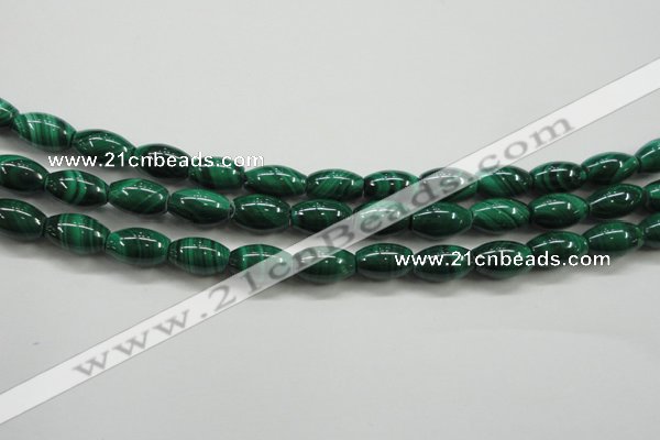 CMN419 15.5 inches 6*9mm rice natural malachite beads wholesale