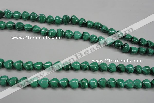 CMN424 15.5 inches 8*8mm heart natural malachite beads wholesale