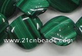 CMN428 15.5 inches 15*15mm heart natural malachite beads wholesale